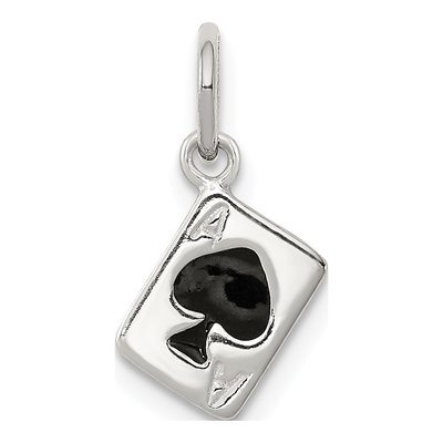 Sterling Silver Ace of Spades Card Charm