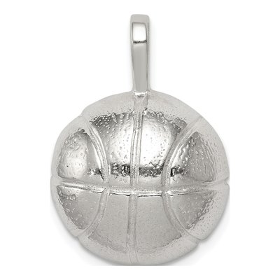 Sterling Silver Basketball Pendant