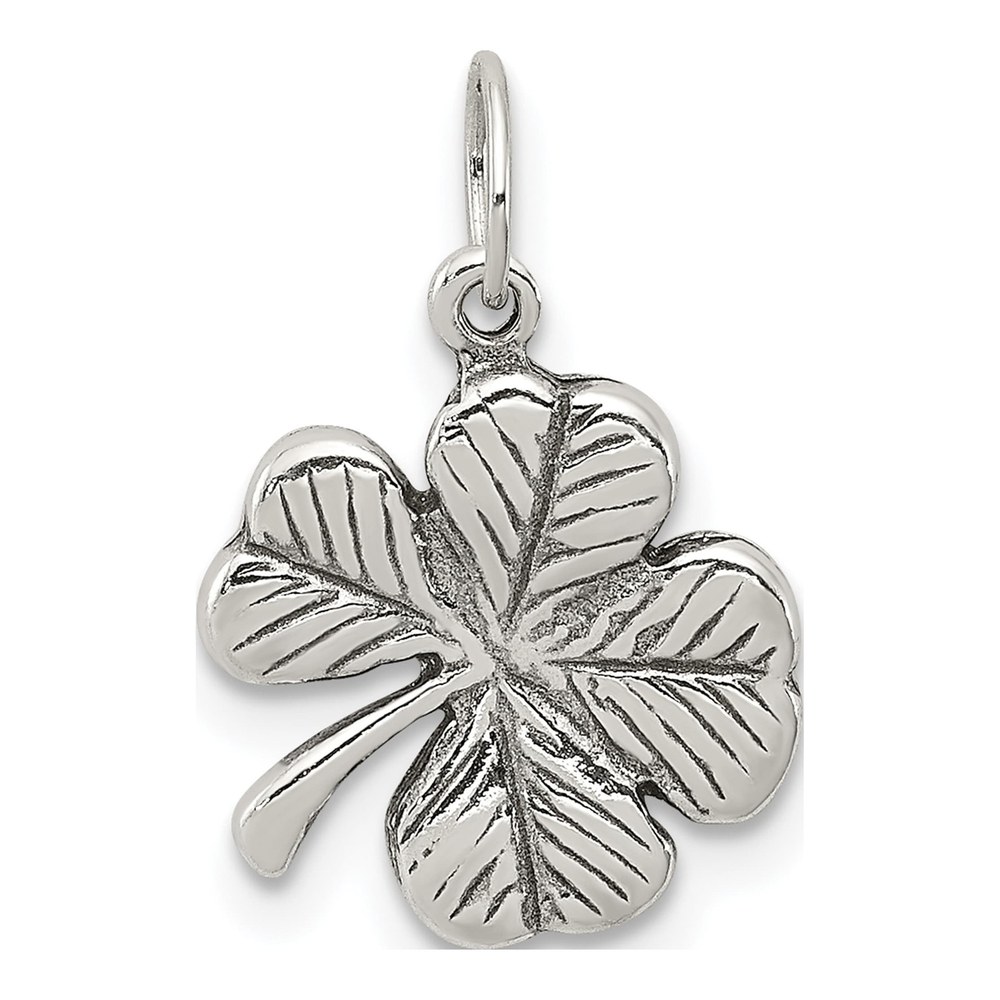 Sterling Silver Antiqued 4-Leaf Clover Charm