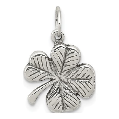 Sterling Silver Antiqued 4-Leaf Clover Charm