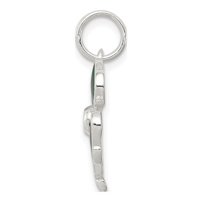 Sterling Silver Enamel 4-Leaf Clover Charm – view 3