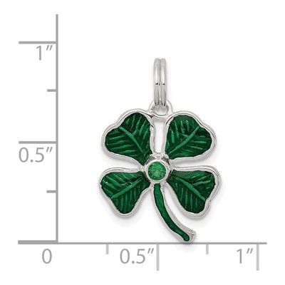 Sterling Silver Enamel 4-Leaf Clover Charm – view 4