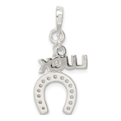 Sterling Silver Horseshoe Luck Pendant – view 5