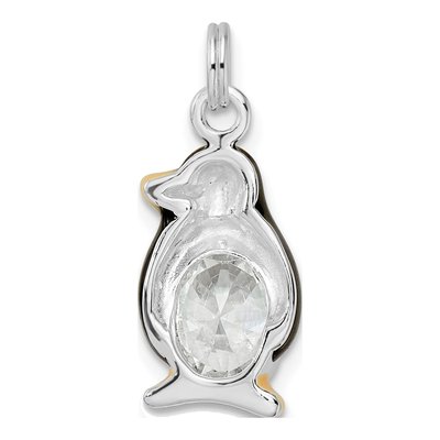 Sterling Silver CZ Enamel Penguin Charm – view 5