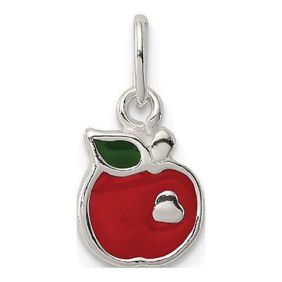 Sterling Silver Enameled Apple Charm