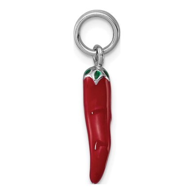 Sterling Silver Red Pepper Charm – view 3
