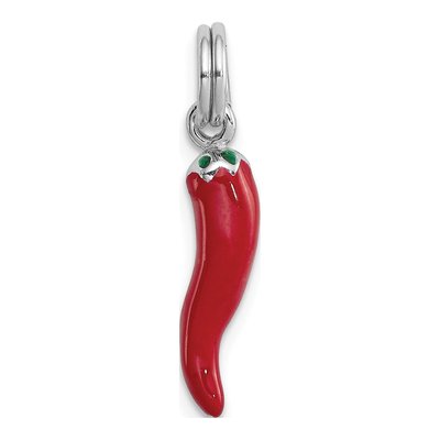 Sterling Silver Red Pepper Charm – view 4