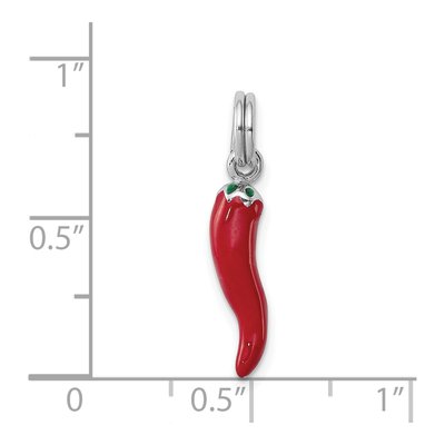 Sterling Silver Red Pepper Charm – view 5