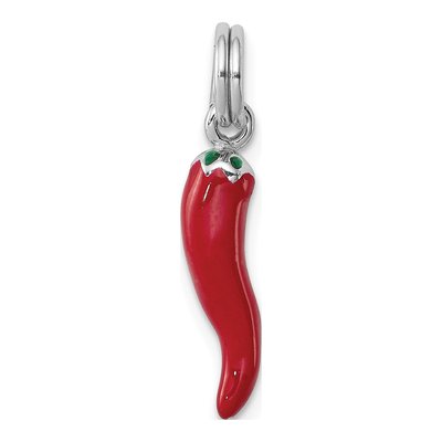 Sterling Silver Red Pepper Charm