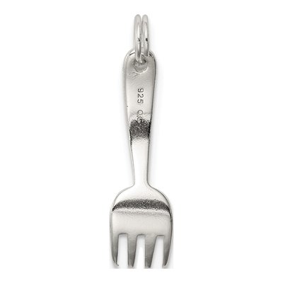Sterling Silver Fork 3D Pendant – view 5