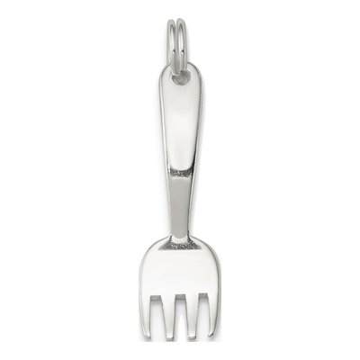 Sterling Silver Fork 3D Pendant