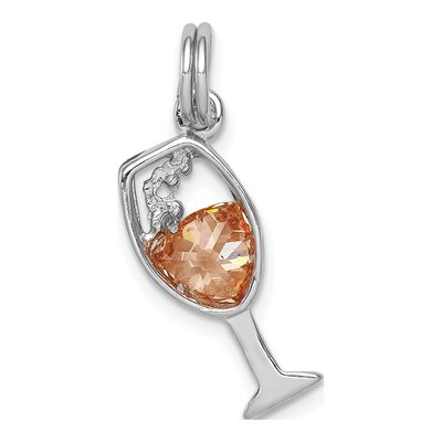 Sterling Silver CZ Glass Charm – view 4