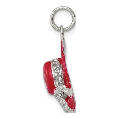 Sterling Silver CZ Enamel Hat Pendant – view 3