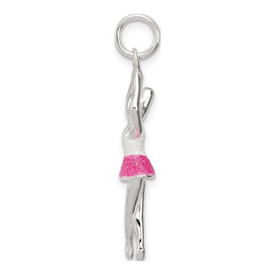 Sterling Silver Enamel Ballerina Charm – view 3