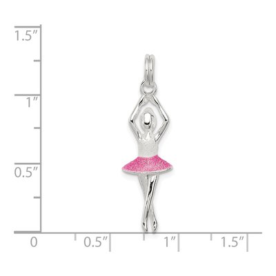 Sterling Silver Enamel Ballerina Charm – view 4