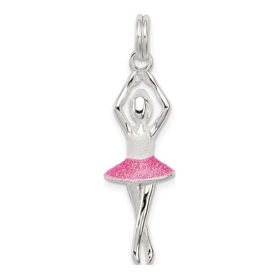 Sterling Silver Enamel Ballerina Charm