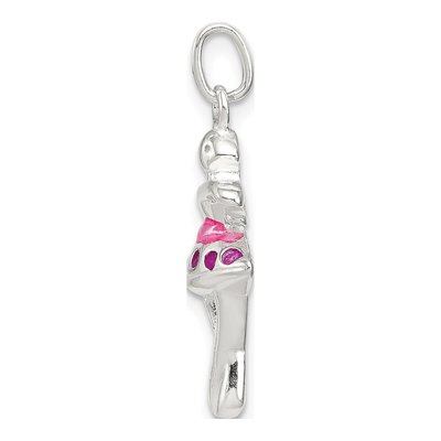 Sterling Silver Enameled Ballerina for Kids Charm – view 3