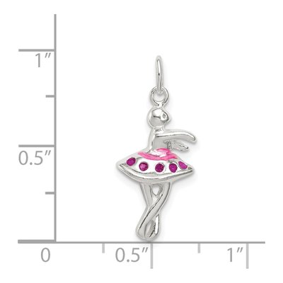 Sterling Silver Enameled Ballerina for Kids Charm – view 4