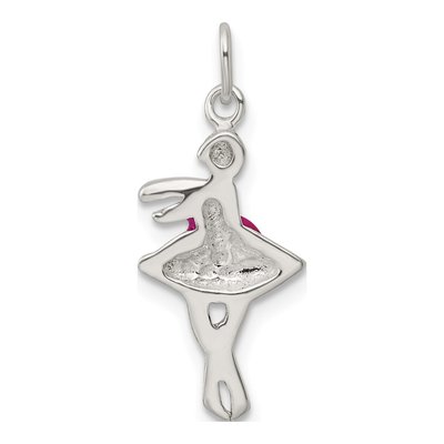 Sterling Silver Enameled Ballerina for Kids Charm – view 5
