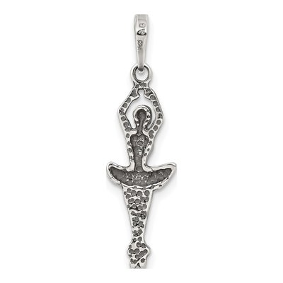 Sterling Silver Antiqued Ballerina Pendant – view 5