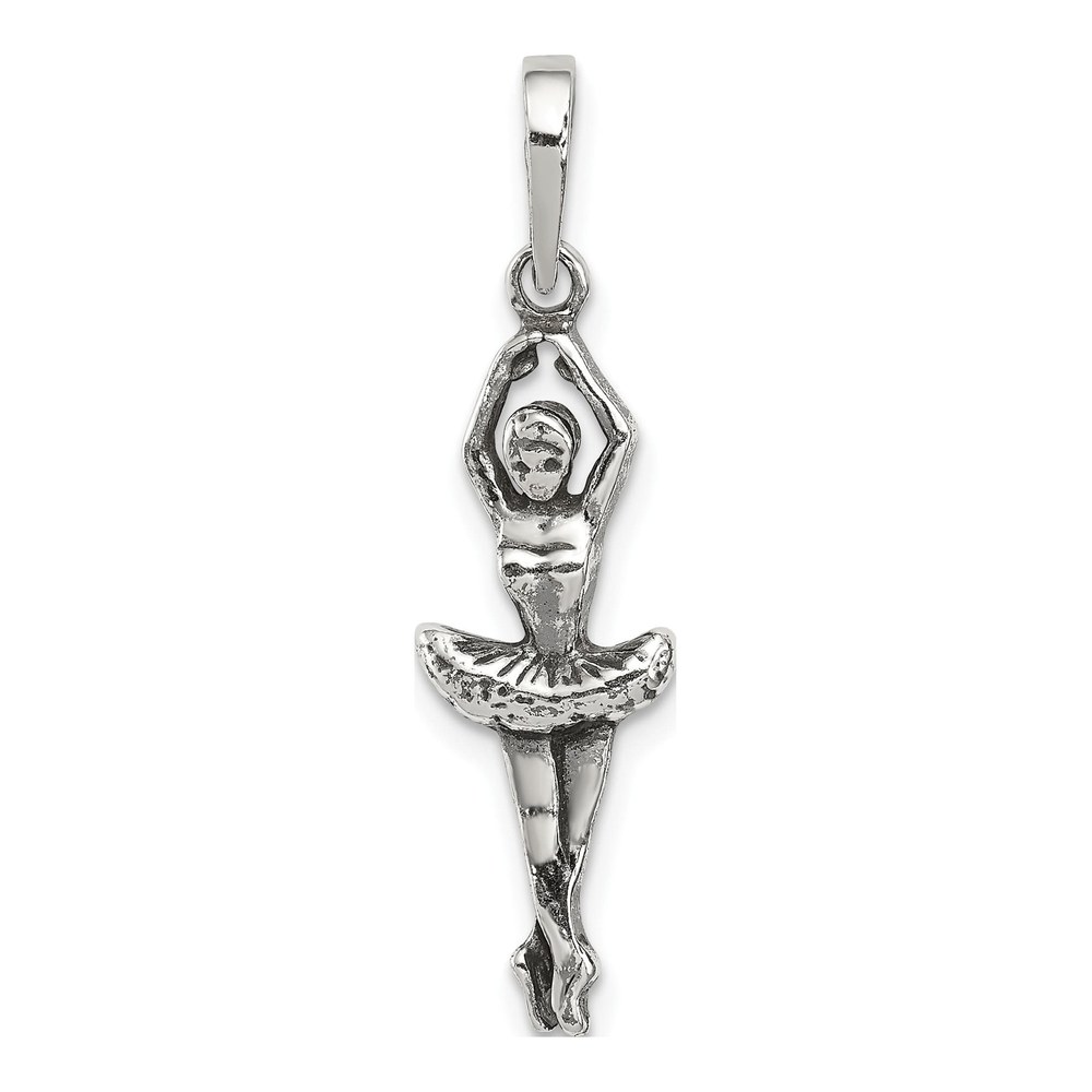 Sterling Silver Antiqued Ballerina Pendant