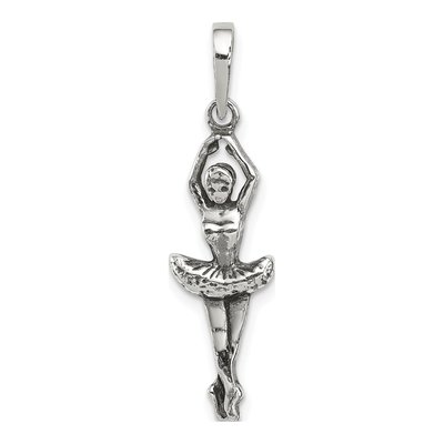 Sterling Silver Antiqued Ballerina Pendant