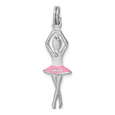 Sterling Silver Enamel Ballerina Pendant – view 4