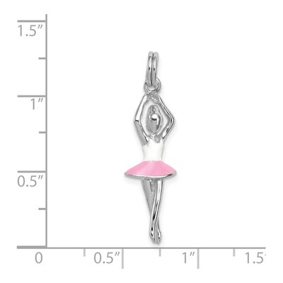 Sterling Silver Enamel Ballerina Pendant – view 5