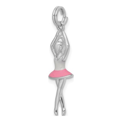 Sterling Silver Enamel Ballerina Pendant – view 6