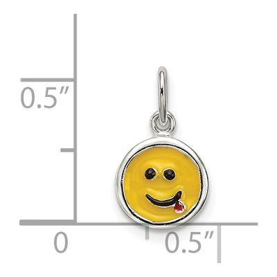 Sterling Silver Enamel Emotion Face Charm – view 4