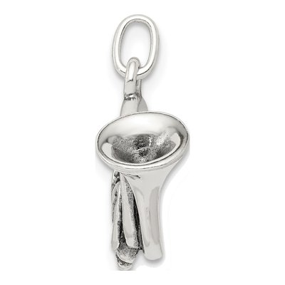 Sterling Silver Antiqued French Horn Charm – view 3