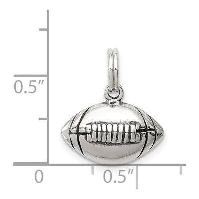 Sterling Silver Antiqued Football Pendant – view 5