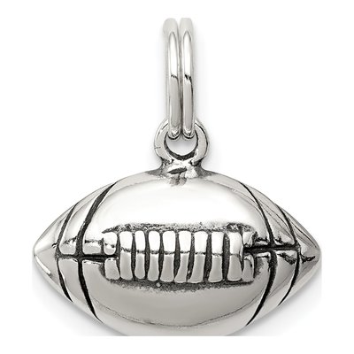 Sterling Silver Antiqued Football Pendant