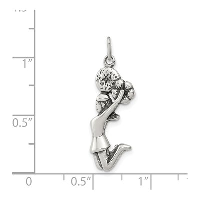 Sterling Silver Antiqued Cheerleader Charm – view 4
