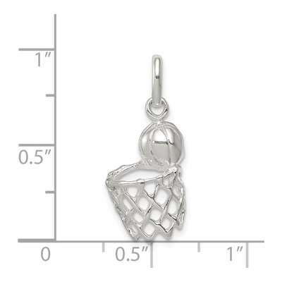 Sterling Silver Basketball Hoop Charm – view 4