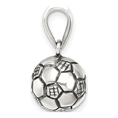 Sterling Silver Antiqued Soccer Ball Pendant – view 3