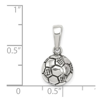 Sterling Silver Antiqued Soccer Ball Pendant – view 4