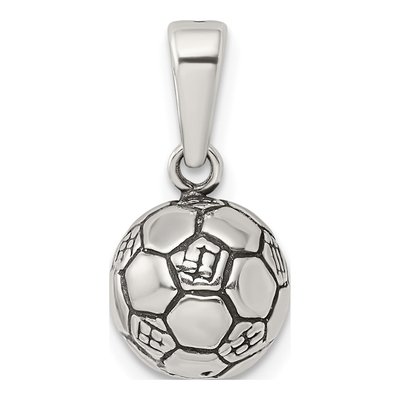 Sterling Silver Antiqued Soccer Ball Pendant – view 5