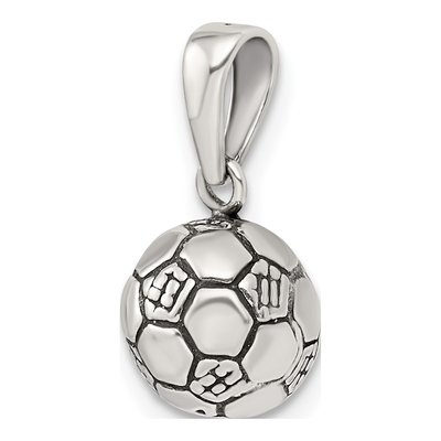 Sterling Silver Antiqued Soccer Ball Pendant – view 6