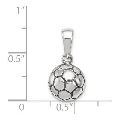 Sterling Silver Antiqued Soccer Ball Pendant – view 4