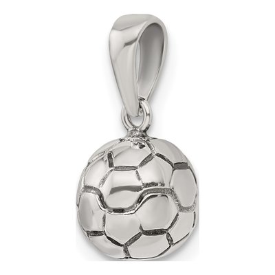 Sterling Silver Antiqued Soccer Ball Pendant – view 5
