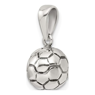 Sterling Silver Antiqued Soccer Ball Pendant – view 6