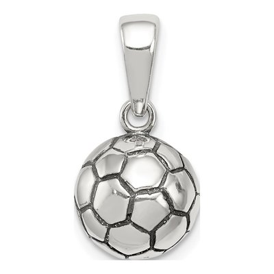 Sterling Silver Antiqued Soccer Ball Pendant