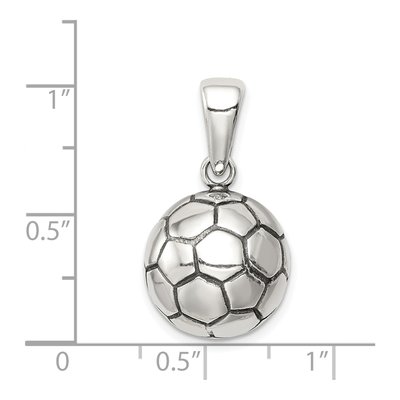 Sterling Silver Antiqued Soccer Ball Pendant – view 4