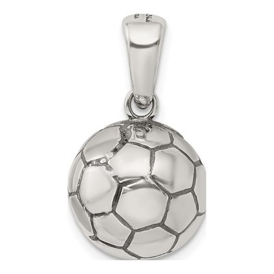 Sterling Silver Antiqued Soccer Ball Pendant – view 5