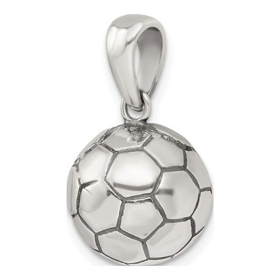 Sterling Silver Antiqued Soccer Ball Pendant – view 6