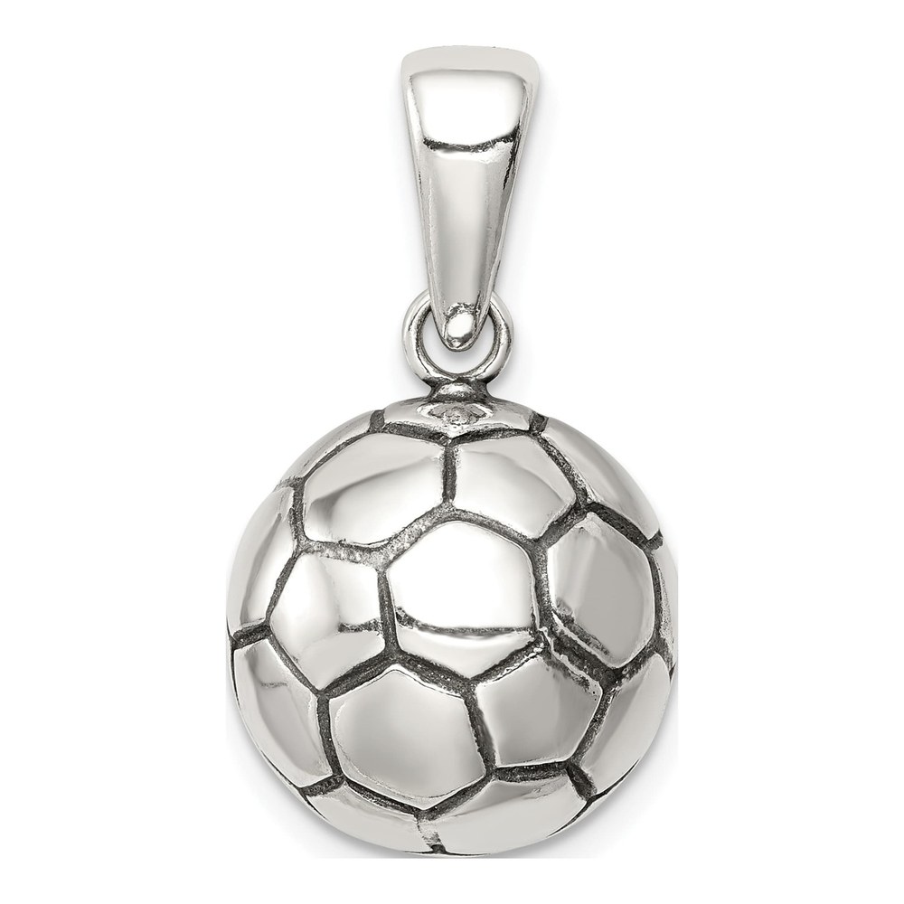 Sterling Silver Antiqued Soccer Ball Pendant