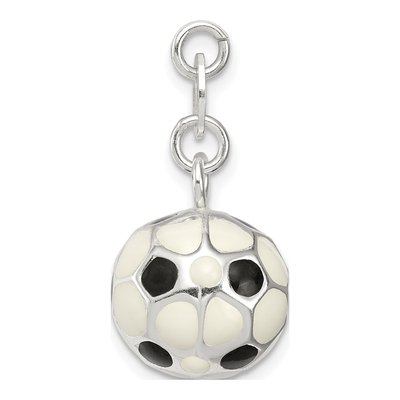 Sterling Silver Enamel Soccer Ball Charm – view 3