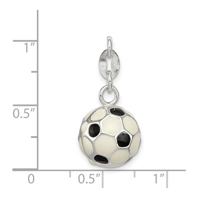Sterling Silver Enamel Soccer Ball Charm – view 4