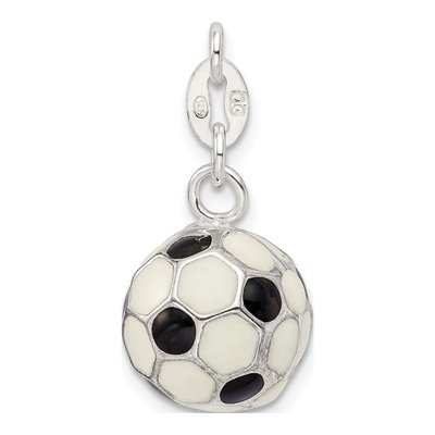 Sterling Silver Enamel Soccer Ball Charm – view 5